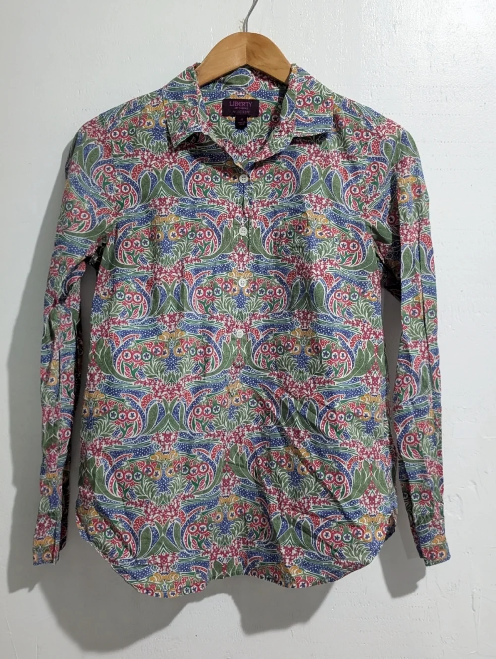 J. Crew Liberty Arts popover Meg's garden floral pullover button up blouse shirt